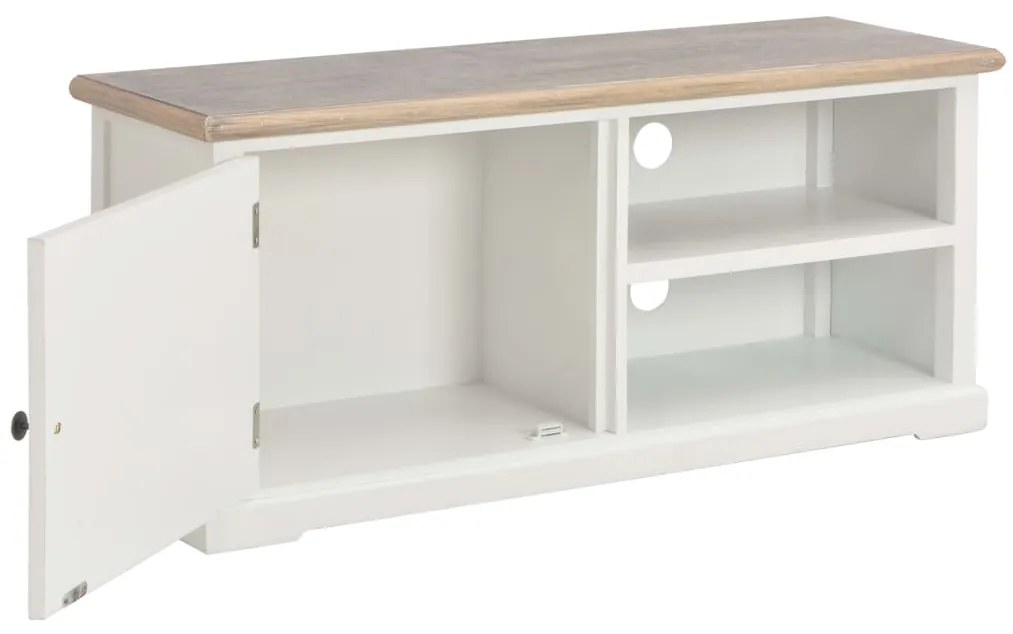 249879 vidaXL ТВ шкаф, бял, 90x30x40 cм, дърво