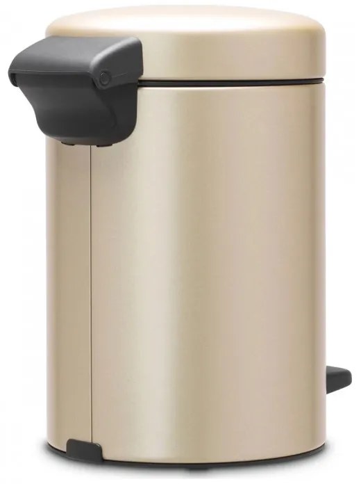 Кош за боклук с педал Brabantia NewIcon 1003195, 3 л, Плавно затваряне, Противоплъзгаща основа, Златен металик
