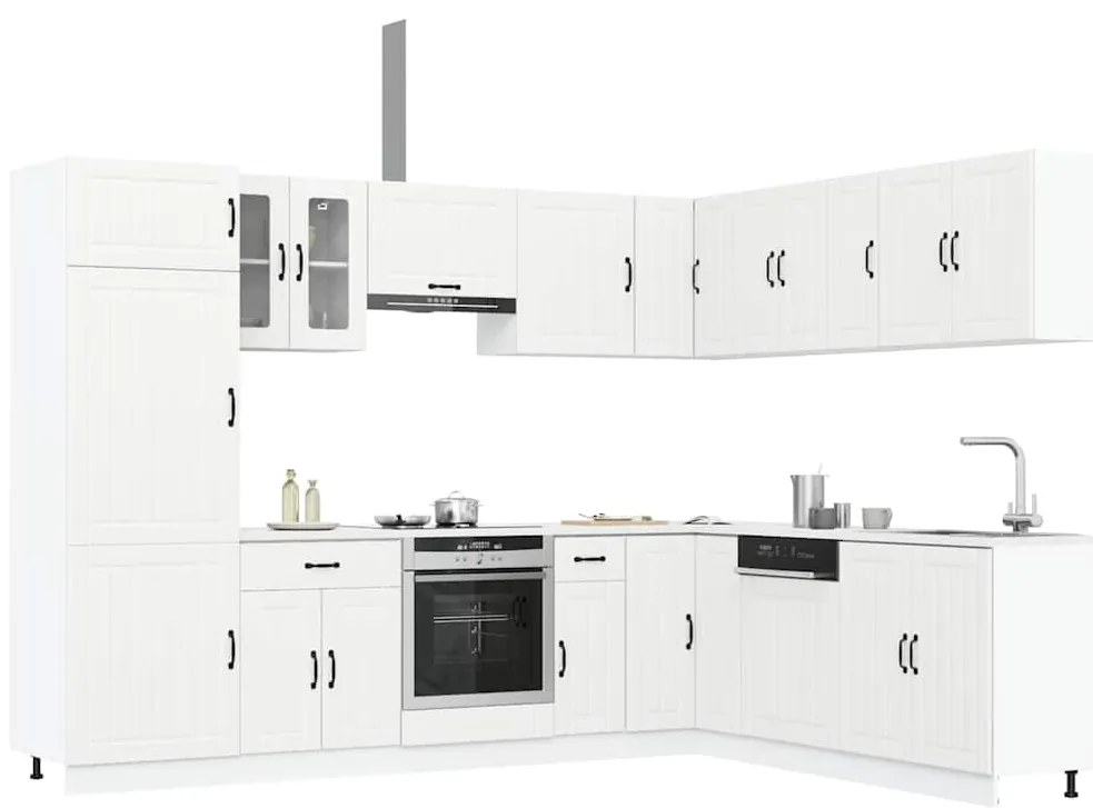 3314981 vidaXL Комплект кухненски шкафове от 14 части Lucca, инженерно дърво