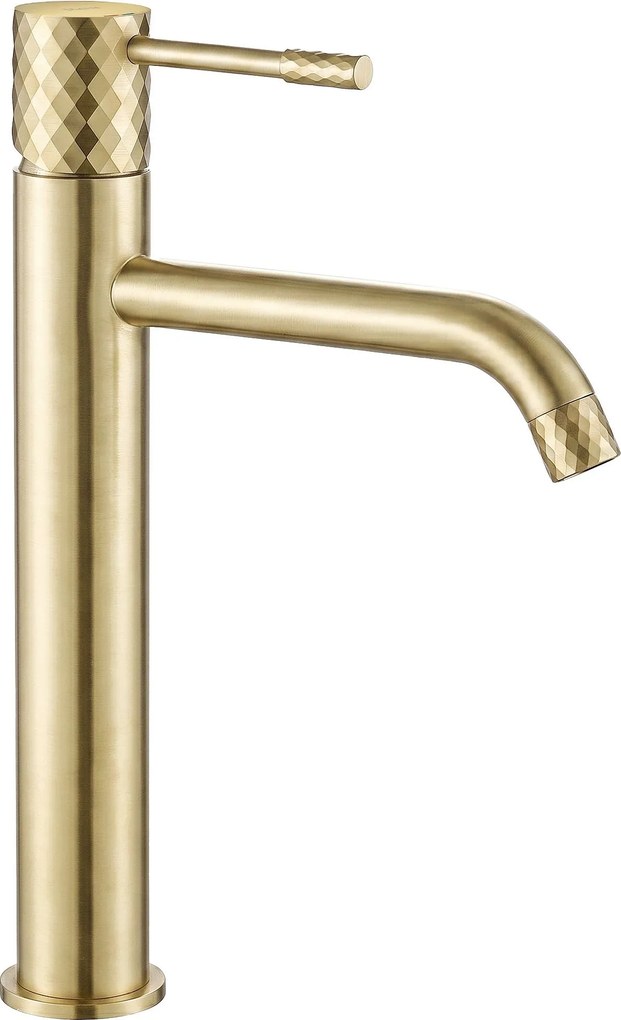 Смесител за мивка Rea Lungo Diamond Brush Gold High