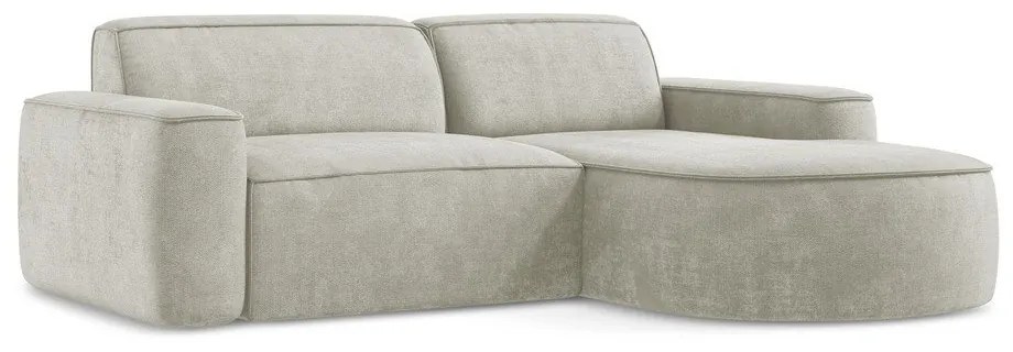 Кремав шенилов ъглов диван (десен ъгъл) Omao – Makamii