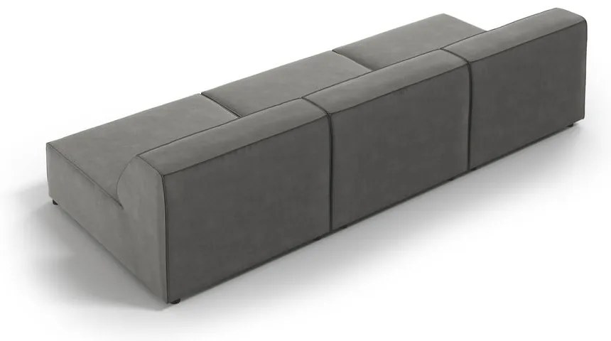 Сив кадифен диван 240 cm Jodie – Micadoni Home
