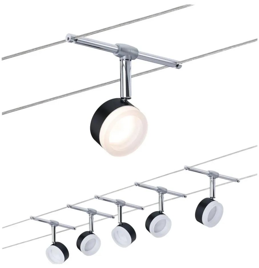 Paulmann 94457 - КОМПЛЕКТ 5xLED/4W точково осветително тяло за кабелна система CLEAR 230V