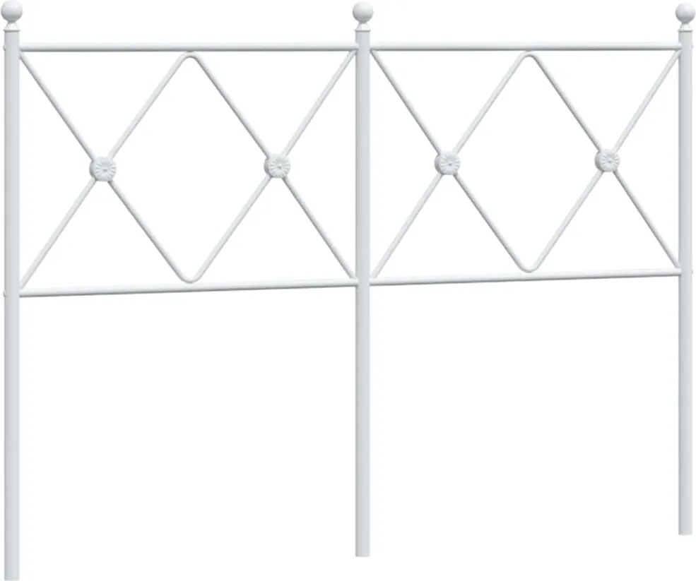 376582 vidaXL Метална резервна табла за легло, бяла, 120 см