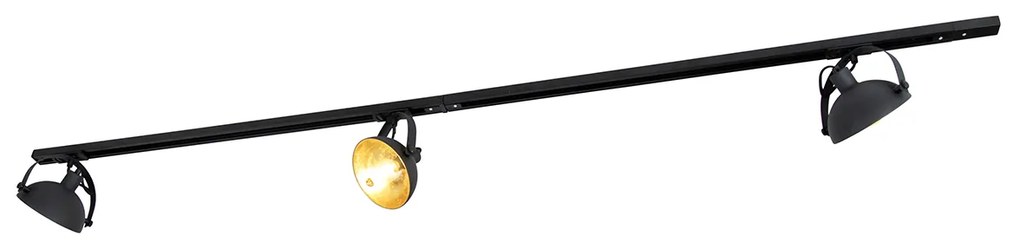 1-фазна релсова система с 3 регулируеми черни прожектора - Magnax