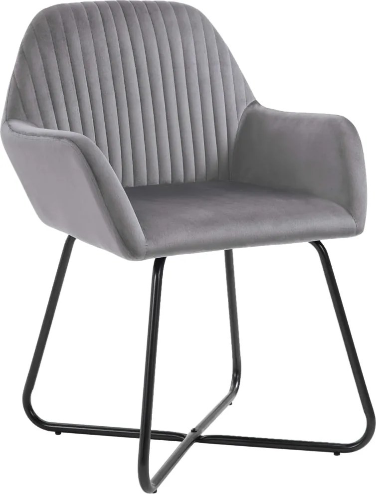 249804 vidaXL Трапезни столове, 2 бр, сиви, кадифе
