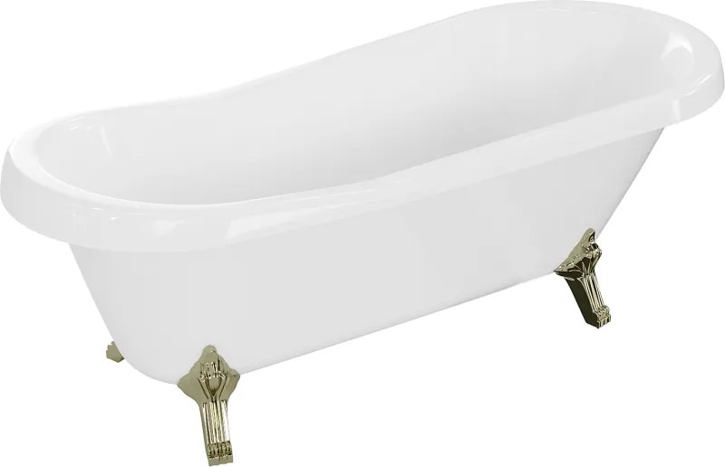 Mexen Retro свободно стояща вана 170 x 75 см, бяла, със златни крака - 53251707500-50
