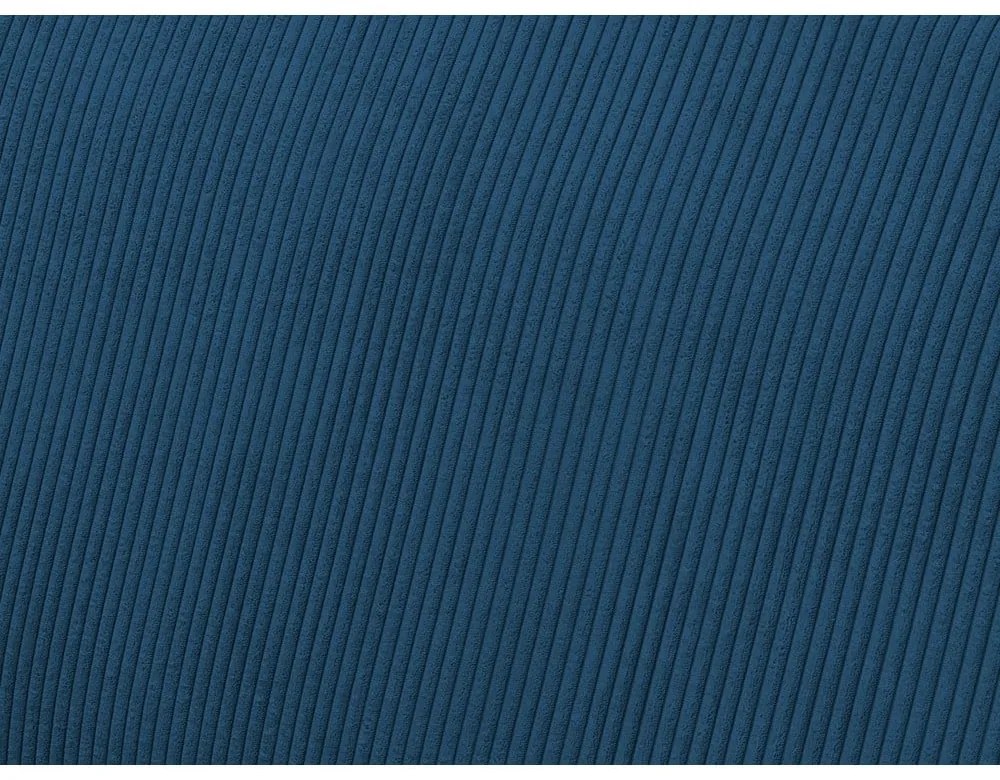 Син сгъваем/с място за съхранение ъглов диван от рипсено кадифе Voltaire – Bobochic Paris