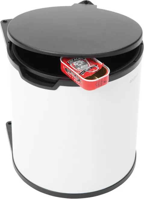 Кош за боклук за вграждане Brabantia Built-In 647045, 15 л, Широк отвор, Пластмасова вътрешна кофа, Бял