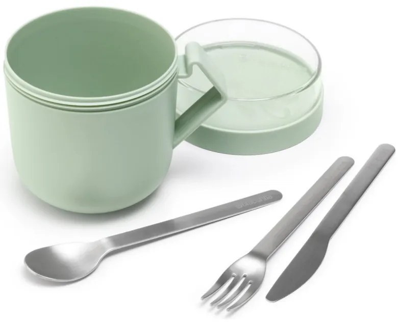 Чаша за супа с капак Brabantia Make&Take 1006294, 600+180 мл, Винтов капак, Без BPA, Зелен