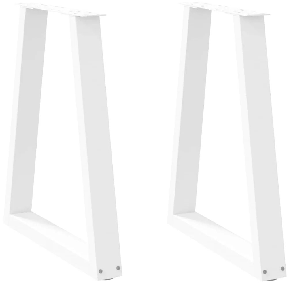 4012565 vidaXL Крака за трапезна маса, V-образни, 2 бр., бели, 60 x (72-73,3) см, стомана