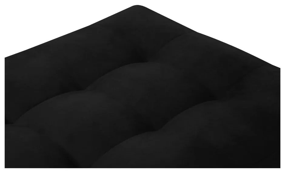 Табуретка за крака от черно кадифе Santo - Milo Casa