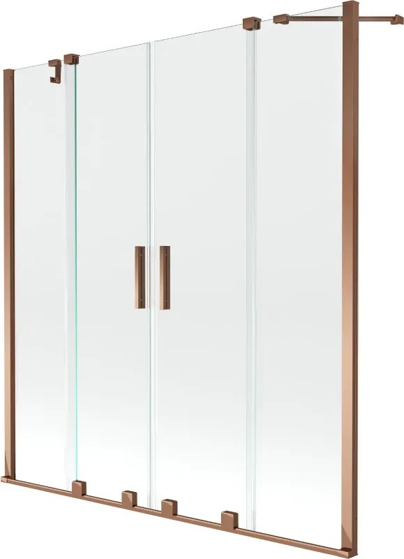 Mexen Velar Двуцветен параван за вана, плъзгащ се, 160 x 150 см, прозрачен,