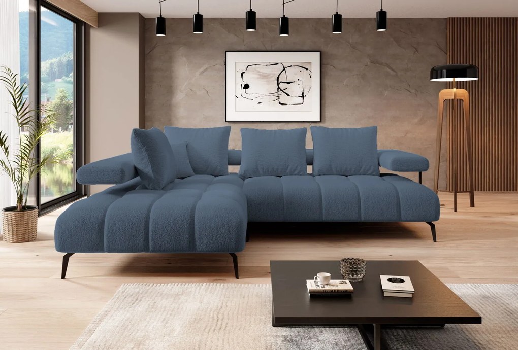 Ъглов диван Магнито-син-ляв