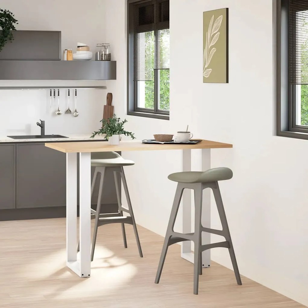 4013233 vidaXL Крака за бар маса, U-образни, 2 бр., бели, 50 x (100-101) см, стомана