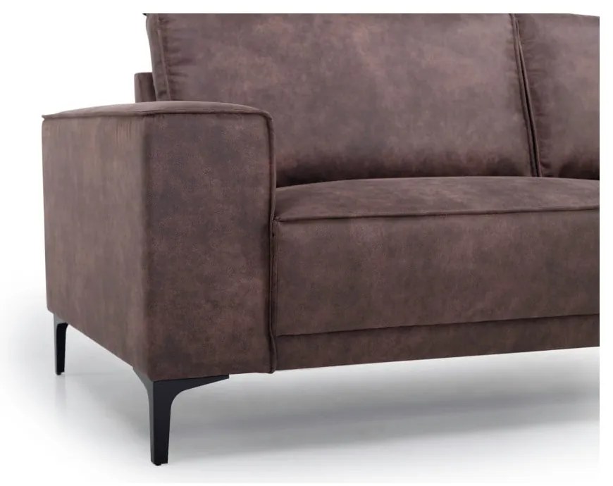 Кафяв ъглов диван от изкуствена кожа (ляв ъгъл) Copenhagen - Scandic