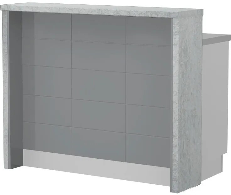 Островна кухненска пейка Hudson-Length: 120 cm.-Gray-Chromix Silver