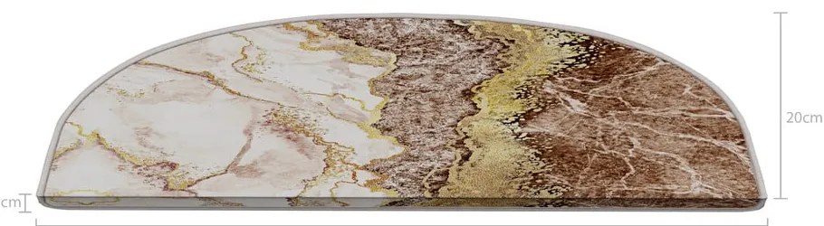 Светлокафяво-кремави стъпала за стълби в комплект от 16 брояя 20x65 cm Golden Marble - Vitaus