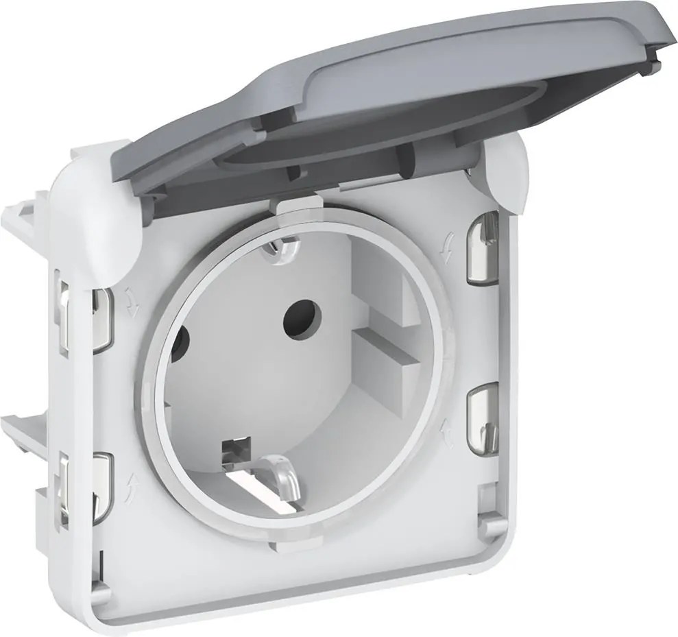 Legrand Контакт шуко за вграждане IP55 цвят Сив Plexo  - 069571
