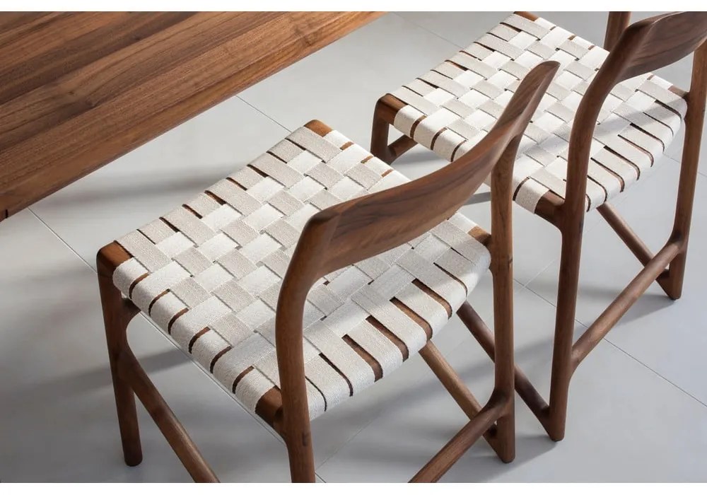 Трапезен стол в кафяв и кремав цвят Fawn – Gazzda