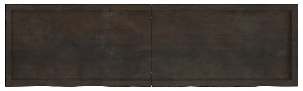 363841 vidaXL Стенен рафт тъмнокафяв 180x50x(2-6) см обработен масивен дъб