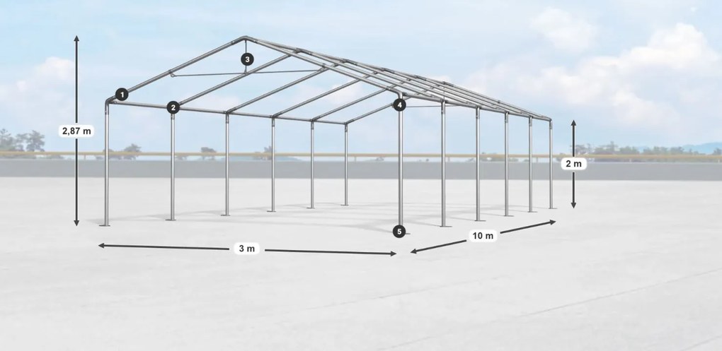 Складово хале/гараж 3x10x2m Comfort PE 240g