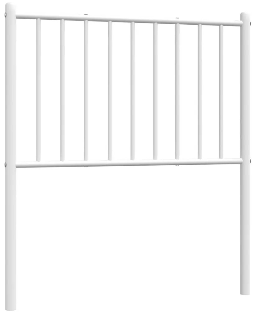 350958 vidaXL Метална резервна табла за легло, бяла, 80 см