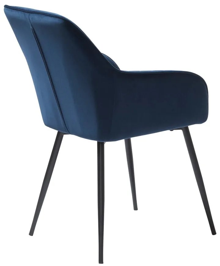 Тъмносини тапицирани трапезни столове в комплект с подлакътници 2 бр. Nolan Stripe – Unique Furniture