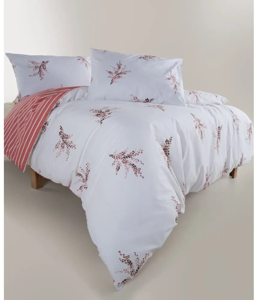 Бяло/розово двойно удължено спално бельо от памук Renforcé 240x220 cm Breeze Floral – Mila Home Luxury