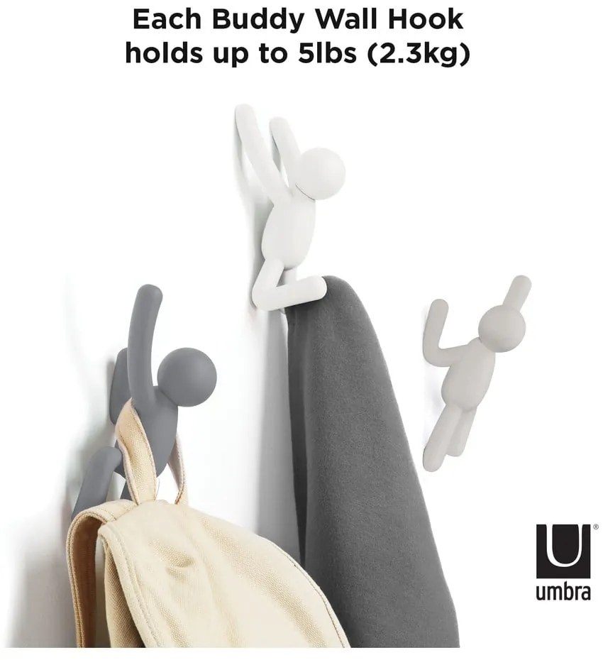 Пластмасови куки за стена в комплект от 3 броя Buddy - Umbra