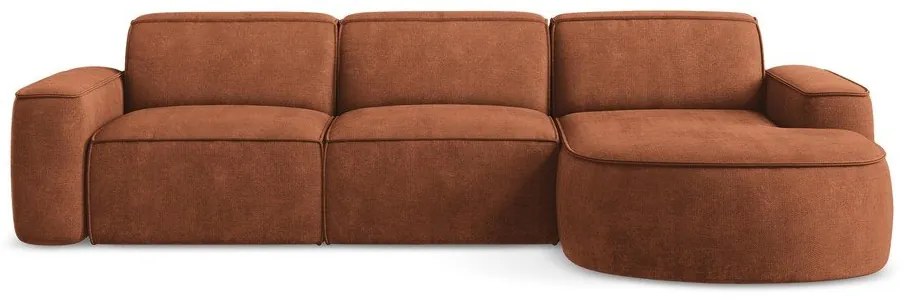 Теракотен шенилов ъглов диван (десен ъгъл) Omao – Makamii