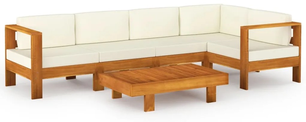 3057933 vidaXL Градински комплект с възглавници, 6 части, 100x60 см, акациево дърво
