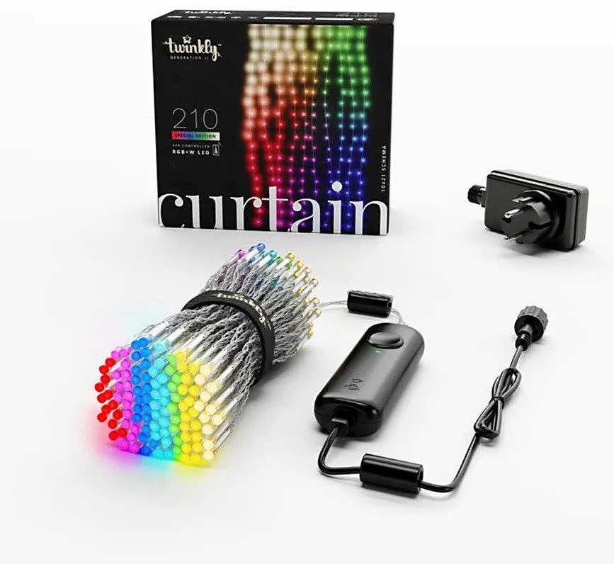 Twinkly TWW210SPP-TEU - LED RGB външен коледен завеса 210 LED 6,1м IP44 Wi-Fi