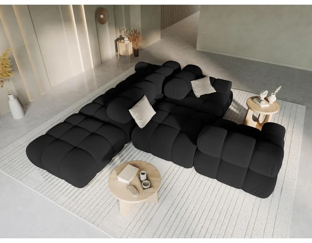 Диван от черно кадифе 282 cm Bellis - Micadoni Home