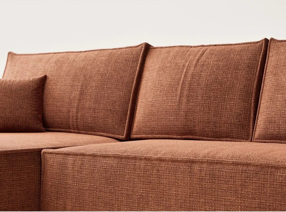 Шенилов сгъваем/с място за съхранение ъглов диван в меден цвят (ляв ъгъл) Maze – Maison de Rêve