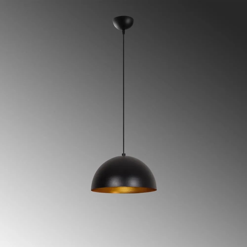 Черно висящо осветително тяло с метален абажур ø 30 cm Coppa – Opviq lights