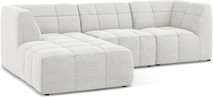 Бял ъглов диван от прежда с примки от букле (ляв ъгъл) Aloha – Makamii