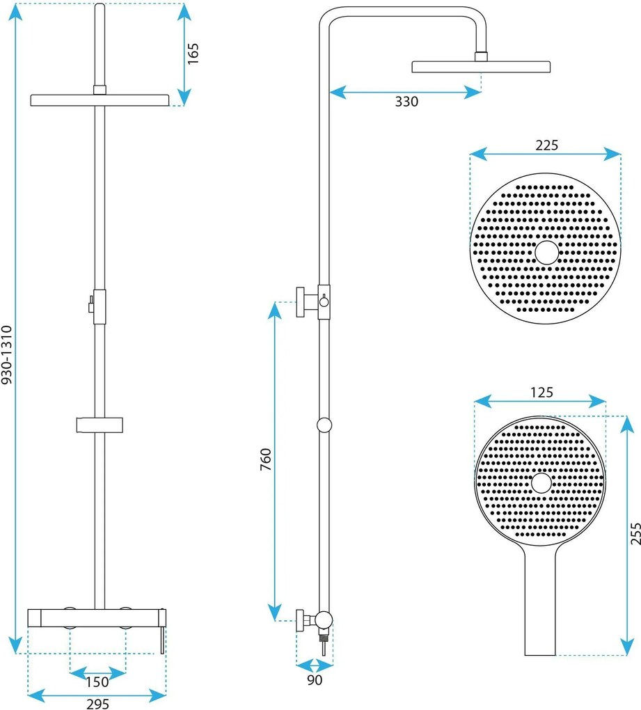 Комплект за душ Rea Foss Clif Brush Copper