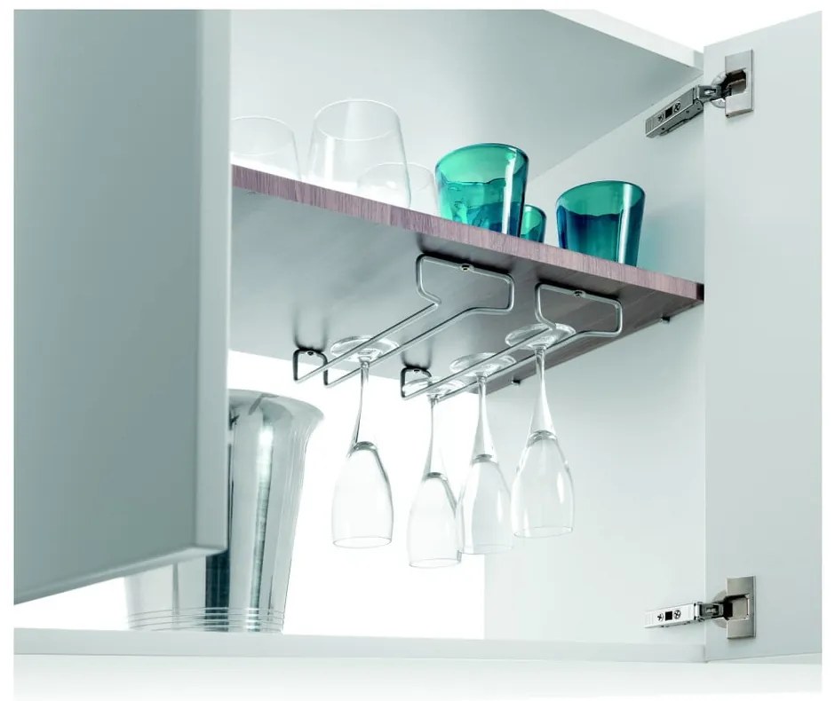 Стенни стоманени държачи за чаши в комплект 2 бр. в сребрист цвят Rail – Metaltex