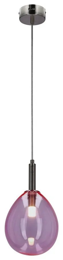 Лилаво LED висящо осветително тяло със стъклен абажур Lukka – Candellux Lighting