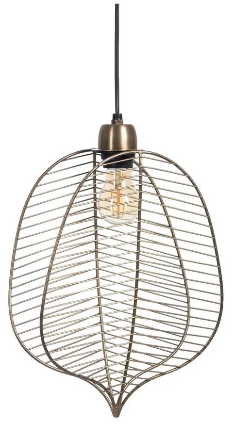 Висящо осветително тяло в златист цвят с метален абажур – Ixia