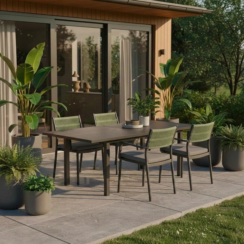 Сиви пластмасови градински столове в комплект от 4 бр. Alvin – Bizzotto