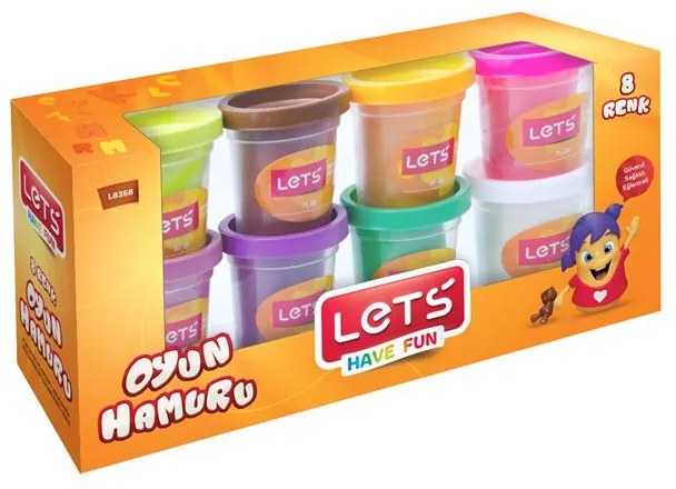 Комплект пластилин Let's L-8358, Безвреден, 8 цвята