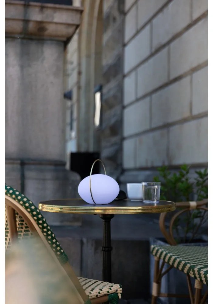 Бяла LED затъмняваща се настолна лампа (височина 19 cm) Orbit – UMAGE