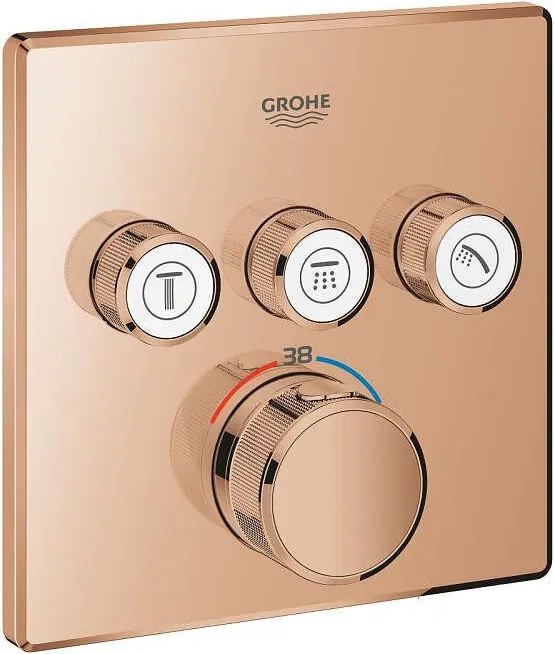 Grohtherm Smart Control, термостатен смесител за душ/вана с 3 извода