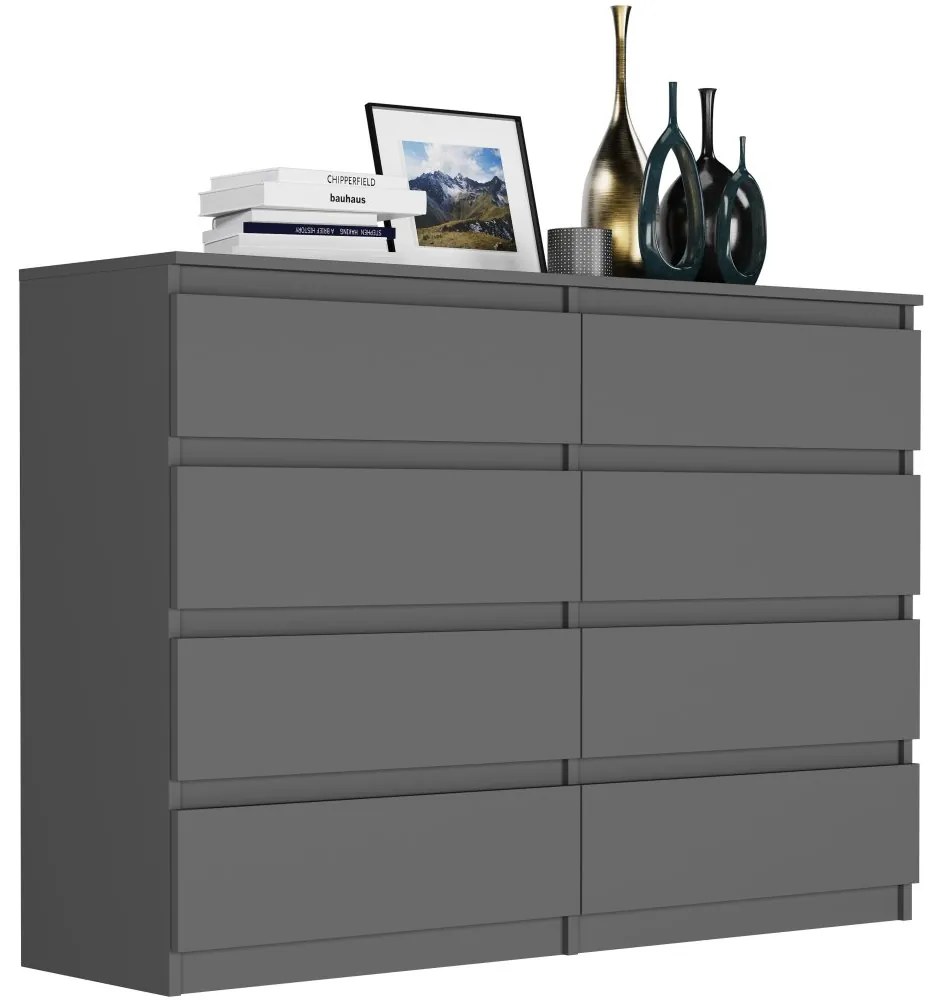 Модерен скрин с 8 чекмеджета R-140-S8 - различни цветови варианти антрацит микс артисън