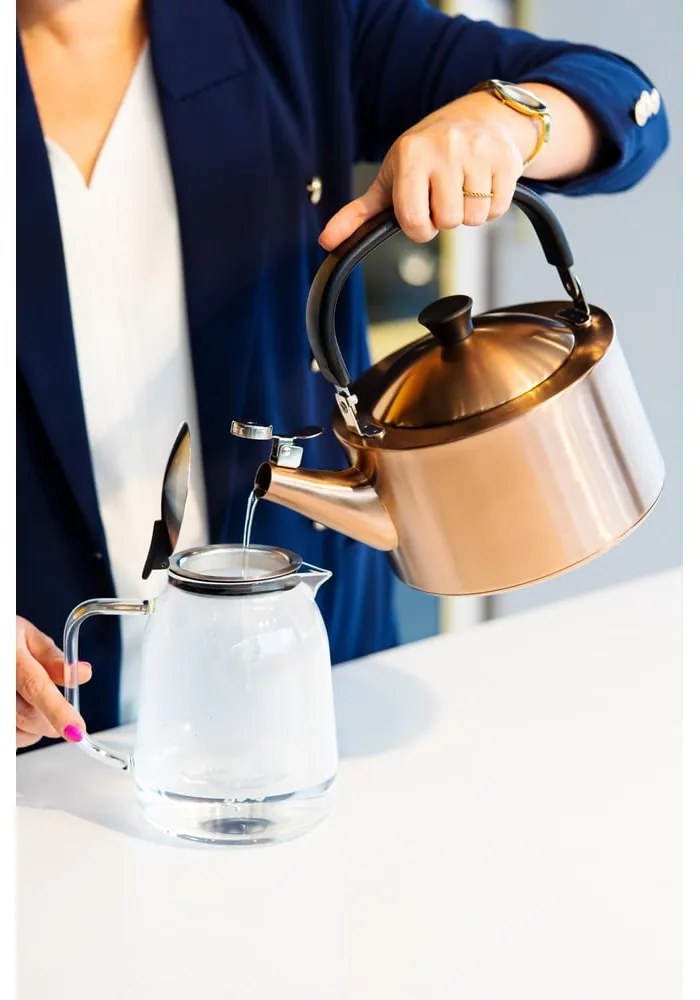 Чайник от неръждаема стомана в меден цвят 1,5 l Diamante – Vialli Design