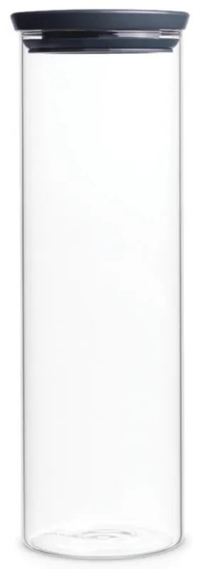 Стъклен буркан Brabantia Stackable 646873, 1.9 л, Плътно затваряне, Подходящ за съдомиялна, Тъмносив
