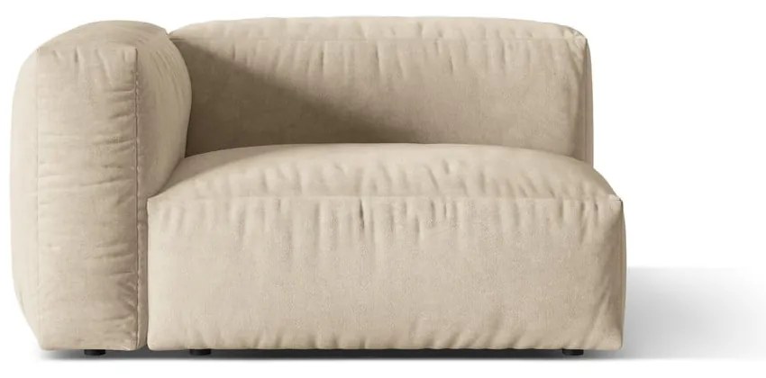 Бежов кадифен модул за диван (ляв ъгъл) Martina – Micadoni