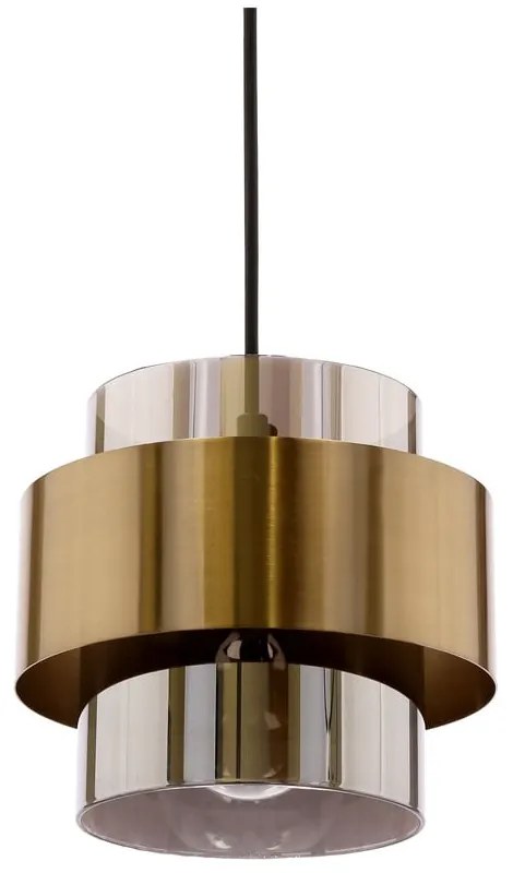 Черно висящо осветително тяло със стъклен абажур ø 18 cm Spiega – Candellux Lighting
